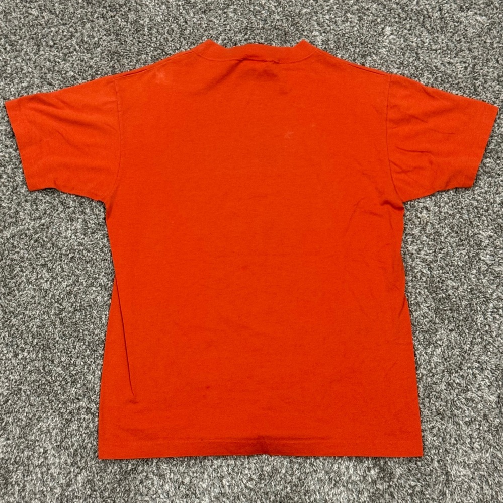 Vintage 80s Oklahoma State Cowboys T-Shirt Mens L Orange Bike Pistol Pete OSU - Picture 6 of 7